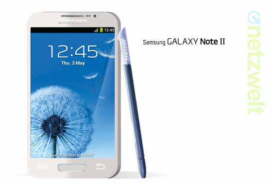 So könnte das Galaxy Note 2 aussehen: Aktuell wird über ein 5,5 Zoll großes Display und ein Galaxy S3-ähnliches Design spekuliert. (Bild: netzwelt) So könnte das Galaxy Note 2 aussehen: Aktuell wird über ein 5,5 Zoll großes Display und ein Galaxy S3-ähnliches Design spekuliert. (Bild: netzwelt)