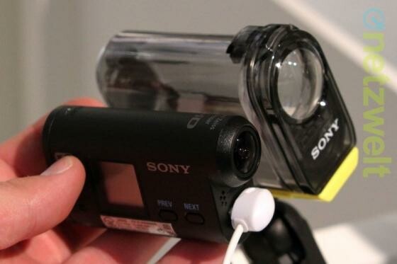 Sony HDR-AS15 und sein Unterwassergehäuse. (Bild: netzwelt) Sony HDR-AS15 und sein Unterwassergehäuse. (Bild: netzwelt)