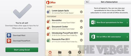The Verge hat einen ersten Screenshot der mobilen Office-App veröffentlicht. (Bild: The Verge) The Verge hat einen ersten Screenshot der mobilen Office-App veröffentlicht. (Bild: The Verge)