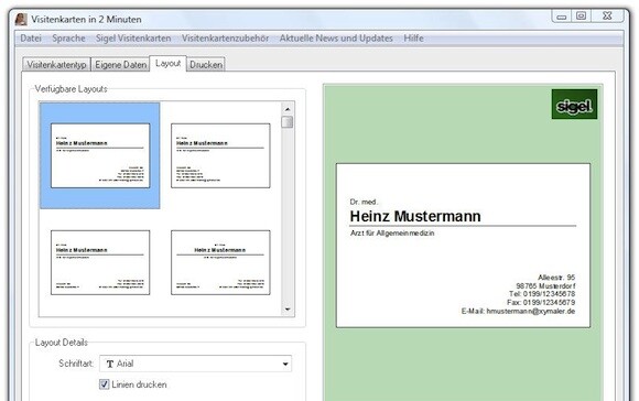 Sigel Visitenkarten In 2 Minuten Download