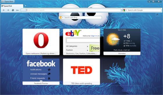 Der Webbrowser Opera bietet unter anderem neue Hintergrundmotive. (Bild: Opera) Der Webbrowser Opera bietet unter anderem neue Hintergrundmotive. (Bild: Opera)