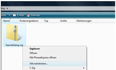 Installationsdatei entpacken (Bild: Seaside // the sz development) Installationsdatei entpacken (Bild: Seaside // the sz development)