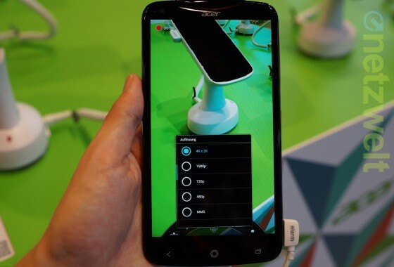 Das Acer Liquid S2 zeichnet Videos in 4K auf - als erstes Smartphone weltweit. (Bild: netzwelt) Das Acer Liquid S2 zeichnet Videos in 4K auf - als erstes Smartphone weltweit. (Bild: netzwelt)