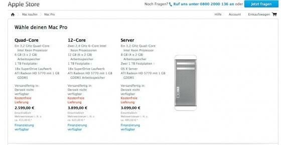 Ausverkauft? Im deutschen Apple Store lässt sich der Desktop-PC nicht länger bestellen (Bild: Screenshot Apple.de) Ausverkauft? Im deutschen Apple Store lässt sich der Desktop-PC nicht länger bestellen (Bild: Screenshot Apple.de)