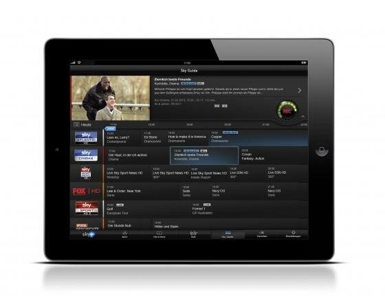Bequem lassen sich mit dem iPad Aufnahmen programmieren. (Bild: Sky) Bequem lassen sich mit dem iPad Aufnahmen programmieren. (Bild: Sky)