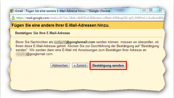 Bestätigungsmail anfordern. (Bild: Screenshot) Bestätigungsmail anfordern. (Bild: Screenshot)