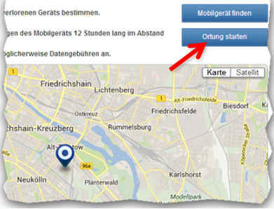 Bewegungsprofil in "Find My Mobile" anzeigen. (Bild: Screenshot) Bewegungsprofil in "Find My Mobile" anzeigen. (Bild: Screenshot)
