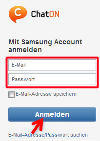 Bild 1: Mit Samsung-Account auf der Webseite anmelden. (Bild: Screenshot) Bild 1: Mit Samsung-Account auf der Webseite anmelden. (Bild: Screenshot)