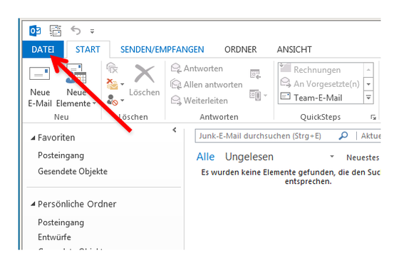 Optionen in Outlook über den Reiter Datei öffnen. (Bild: Screenshot) Optionen in Outlook über den Reiter Datei öffnen. (Bild: Screenshot)