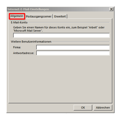 Namen für das Konto in Outlook festlegen. (Bild: Screenshot) Namen für das Konto in Outlook festlegen. (Bild: Screenshot)