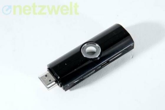 Bringt Android auf den Fernseher: der HDMI-Stick TizzBird N1. (Bild: netzwelt) Bringt Android auf den Fernseher: der HDMI-Stick TizzBird N1. (Bild: netzwelt)