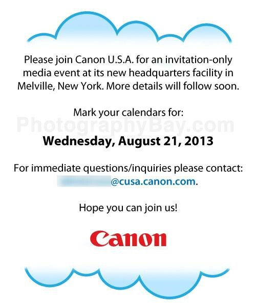 Canon USA lädt zur Pressekonferenz im August. Gleichzeitig wird das Update mehrerer Kamera-Serien erwartet. (Bild: Photographybay) Canon USA lädt zur Pressekonferenz im August. Gleichzeitig wird das Update mehrerer Kamera-Serien erwartet. (Bild: Photographybay)