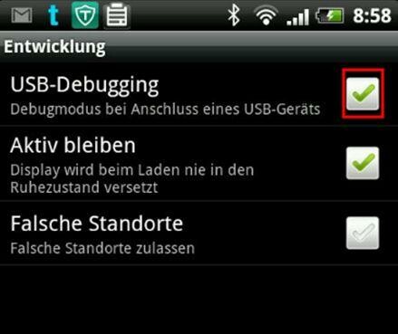 Einstellung auf dem Smartphone prüfen (Bild: MyPhoneExplorer // FJ Software Development) Einstellung auf dem Smartphone prüfen (Bild: MyPhoneExplorer // FJ Software Development)