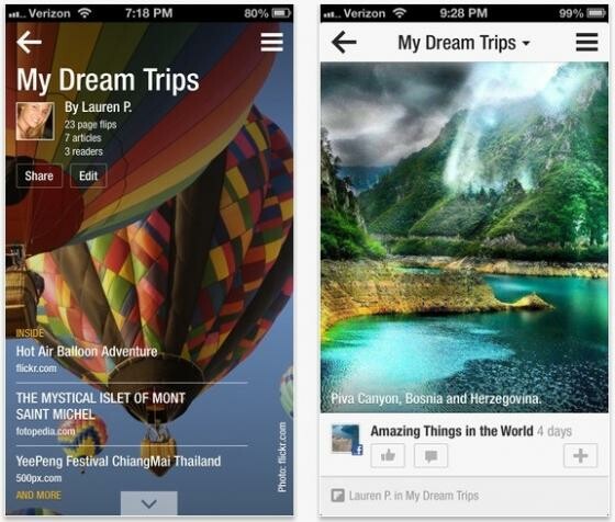 In Flipboard lassen sich nun auch eigene Magazine erstellen und veröffentlichen. (Bild: Screenshot itunes.apple.com) In Flipboard lassen sich nun auch eigene Magazine erstellen und veröffentlichen. (Bild: Screenshot itunes.apple.com)