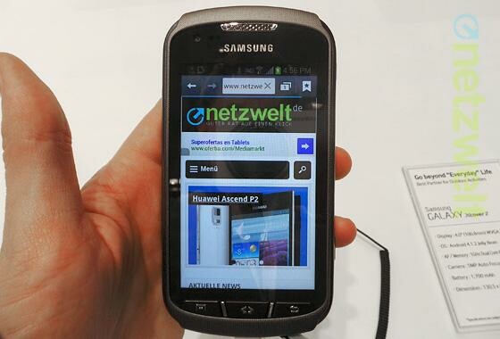 Das Galaxy Xcover 2 ist ein robustes Samsung-Smartphone. (Bild: netzwelt) Das Galaxy Xcover 2 ist ein robustes Samsung-Smartphone. (Bild: netzwelt)