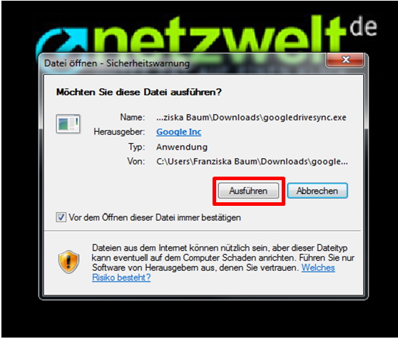Google Drive 2 (Bild: Screenshot netzwelt) Google Drive 2 (Bild: Screenshot netzwelt)