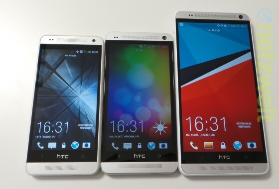 The HTC One Mini (left) will be updated to Android 4.4 in April, the HTC One Max (right) in March (Picture: net world).