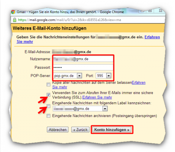 Konto einrichten. (Bild: Screenshot) Konto einrichten. (Bild: Screenshot)