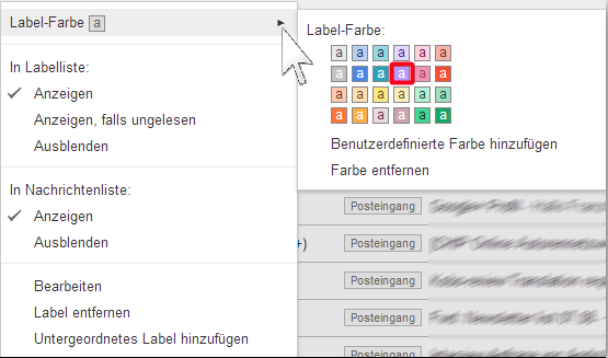 Labels mit Farben markieren. (Bild: Screenshot) Labels mit Farben markieren. (Bild: Screenshot)
