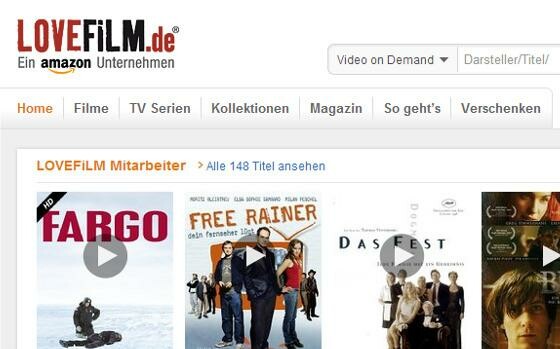 It starts with LOVEFiLM. ( Image: Screenshot lovefilm.de) 