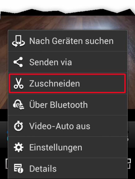 Menü in der Galerie-App. (Bild: Screenshot) Menü in der Galerie-App. (Bild: Screenshot)