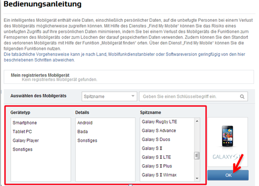 Mobilfunkgerät registrieren. (Bild: Screenshot) Mobilfunkgerät registrieren. (Bild: Screenshot)