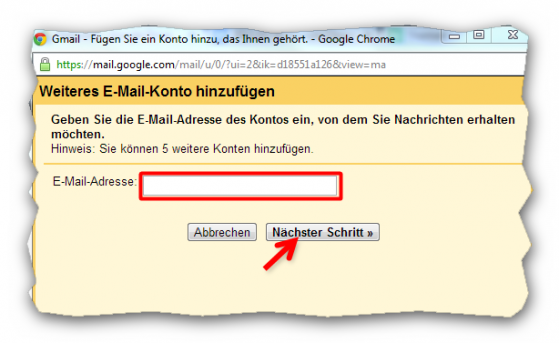 Neue Adresse hinzufügen. (Bild: Screenshot) Neue Adresse hinzufügen. (Bild: Screenshot)