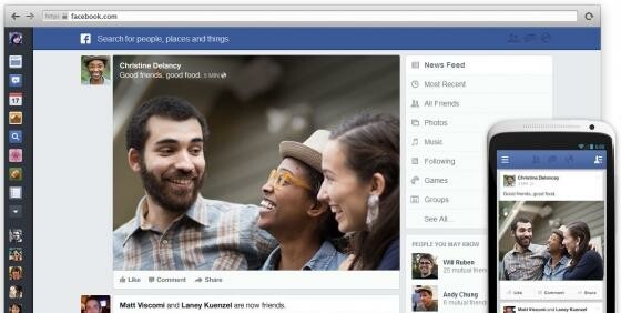 Nicht nur am Computer ist das neue Design vorzufinden. (Bild: Facebook) Nicht nur am Computer ist das neue Design vorzufinden. (Bild: Facebook)