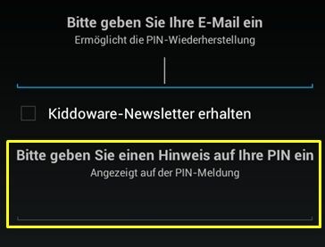 PIN-Wiederherstellung per E-Mail (Bild: Kids Place // kiddoware) PIN-Wiederherstellung per E-Mail (Bild: Kids Place // kiddoware)
