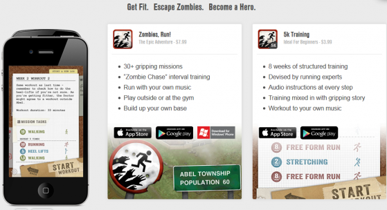 Wenn die richtige Motivation beim Joggen fehlt, können Apps wie "Zombies, Run!" helfen. (Bild: Screenshot zombiesrungame.com) Wenn die richtige Motivation beim Joggen fehlt, können Apps wie "Zombies, Run!" helfen. (Bild: Screenshot zombiesrungame.com)