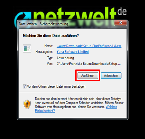 Skype plus 1 (Bild: Screenshot netzwelt) Skype plus 1 (Bild: Screenshot netzwelt)