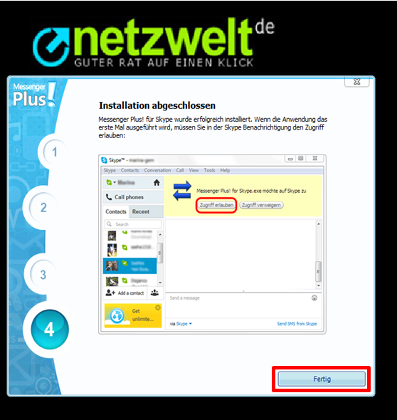 Skype Plus 7 (Bild: Screenshot netzwelt) Skype Plus 7 (Bild: Screenshot netzwelt)