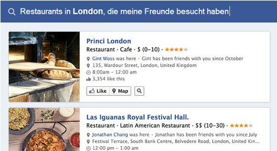 Die Facebook-Suche antwortet auf gestellte Fragen. (Bild: Screenshot Facebook) Die Facebook-Suche antwortet auf gestellte Fragen. (Bild: Screenshot Facebook)