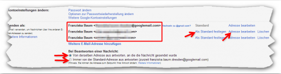 Spezielle Einstellungen für die Absender-E-Mails. (Bild: Screenshot) Spezielle Einstellungen für die Absender-E-Mails. (Bild: Screenshot)