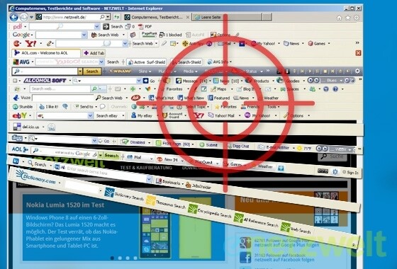 Toolbars entfernen (Bild: netzwelt) Toolbars entfernen (Bild: netzwelt)