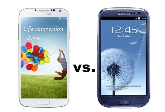 Treffen der Generationen: Das Galaxy S4 im Vergleich mit dem Vorgänger Galaxy S3. (Bild: Hersteller, Montage: netzwelt) Treffen der Generationen: Das Galaxy S4 im Vergleich mit dem Vorgänger Galaxy S3. (Bild: Hersteller, Montage: netzwelt)