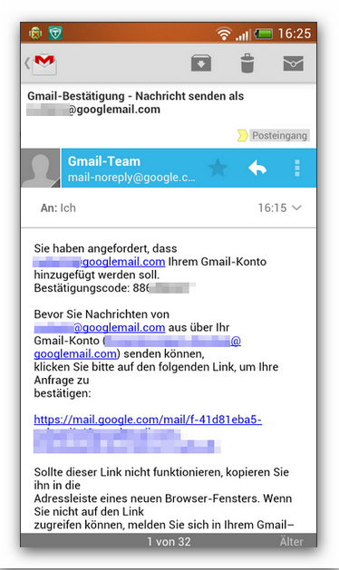 Verifizierungs-E-Mail. (Bild: Screenshot) Verifizierungs-E-Mail. (Bild: Screenshot)