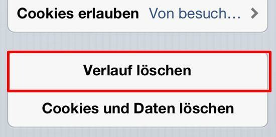 Verlauf löschen (Bild: iOS // Apple) Verlauf löschen (Bild: iOS // Apple)