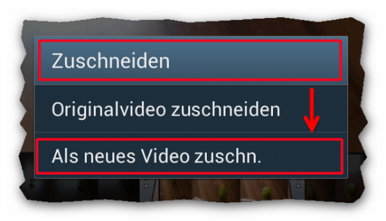 Video zuschneiden und abspeichern. (Bild: Screenshot) Video zuschneiden und abspeichern. (Bild: Screenshot)