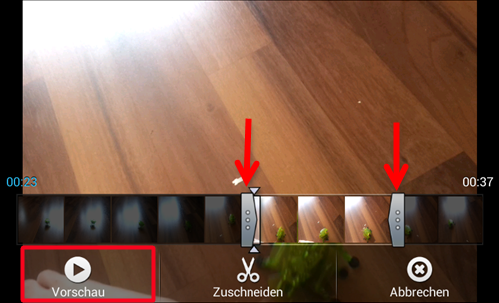 Video zuschneiden. (Bild: Screenshot) Video zuschneiden. (Bild: Screenshot)