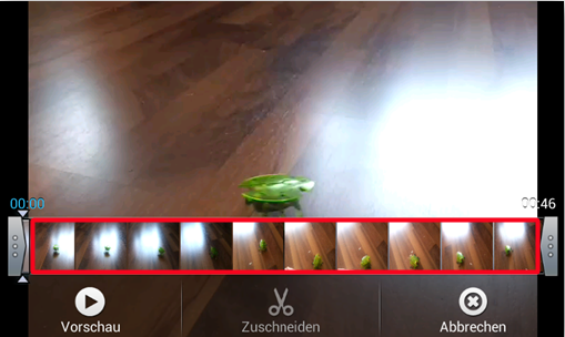 Zuschneiden-Modus. (Bild: Screenshot) Zuschneiden-Modus. (Bild: Screenshot)