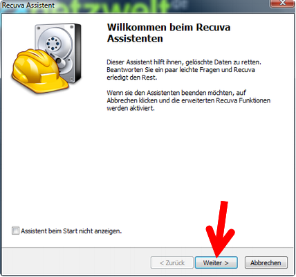 Ein Assistent hilft Ihnen bei den Einstellungen für die Suche nach wiederherstellbaren Daten. (Bild: Screenshot) Ein Assistent hilft Ihnen bei den Einstellungen für die Suche nach wiederherstellbaren Daten. (Bild: Screenshot)
