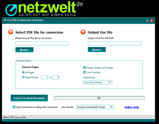 Hauptfenster der Software. (Bild: Screenshot) Hauptfenster der Software. (Bild: Screenshot)