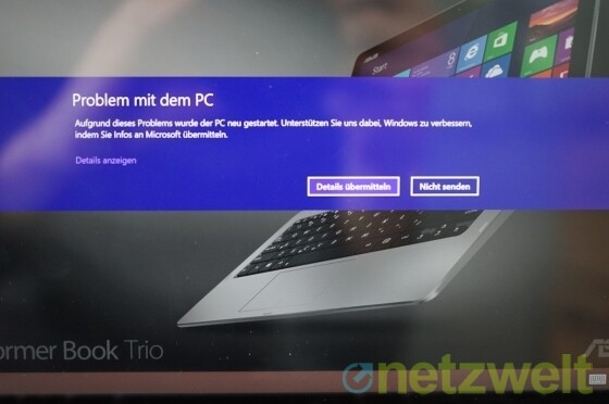 Nicht immer lief während des Testzeitraumes alles glatt. Neben zwei Systemabstürzen sorgten Auflösungsprobleme und nicht erkannte Eingabegeräte für Kopfzerbrechen. Ein Neustart half stets weiter. (Bild: netzwelt) Nicht immer lief während des Testzeitraumes alles glatt. Neben zwei Systemabstürzen sorgten Auflösungsprobleme und nicht erkannte Eingabegeräte für Kopfzerbrechen. Ein Neustart half stets weiter. (Bild: netzwelt)