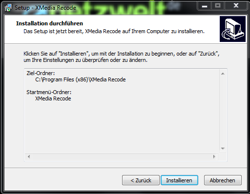Installation beginnt. (Bild: Screenshot) Installation beginnt. (Bild: Screenshot)