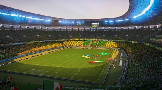 The twelve World Cup stadiums were taken faithfully into play. (Image: EA)