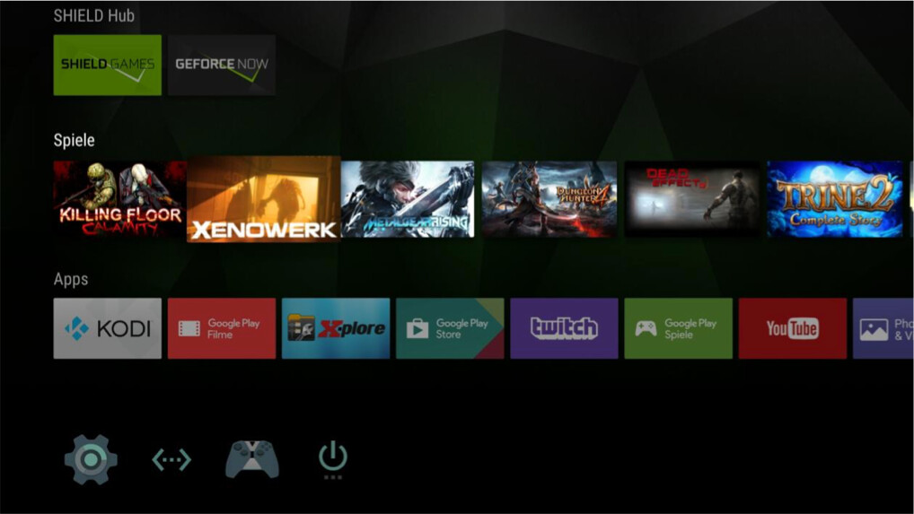 Das Android TV Menü - übersichtlich und gut mit Fernbedienung navigierbar.