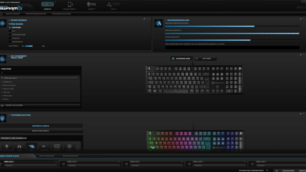 Mit Swarm liefert Roccat sehr gute Treibersoftware.