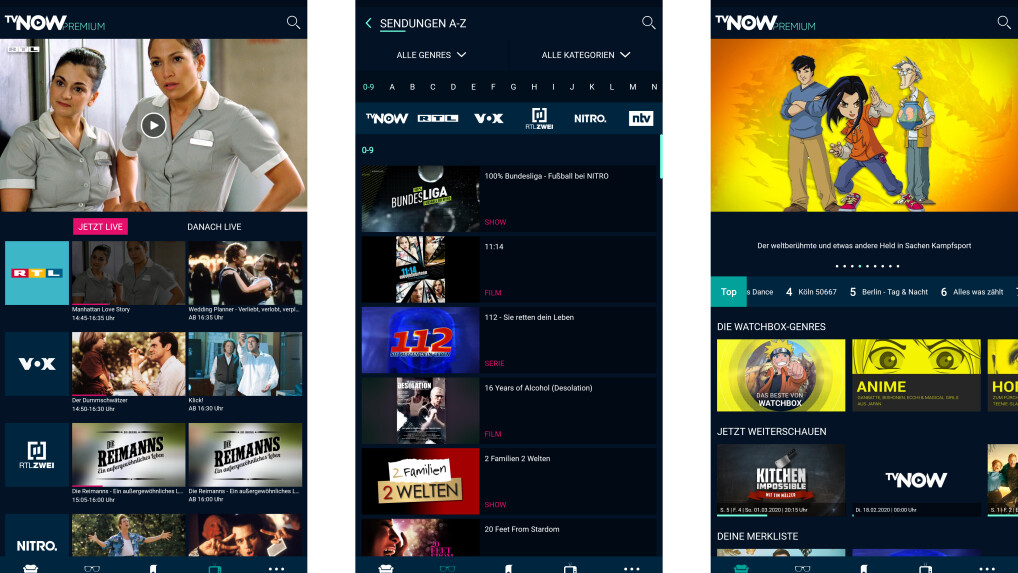 TV Now ’s Android app is carefully designed, but sometimes it looks a bit overloaded.