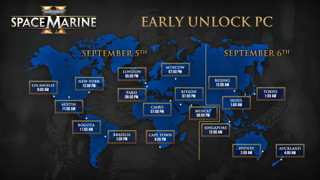 Release times for Warhammer 40,000 Space Marine 2 - Image 2 of 3